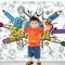 7x5ft Back to School Classroom Backdrop, Cartoon First Day of School Photography Background, Teacher Kids Party Decorations, Welcome Classroom Decor Photo Booth Props